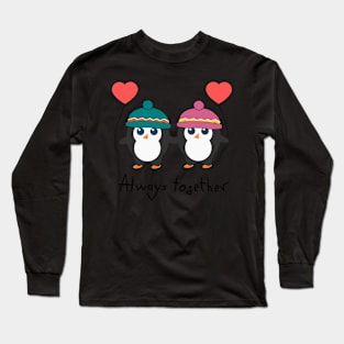 Cute penguins in love Long Sleeve T-Shirt